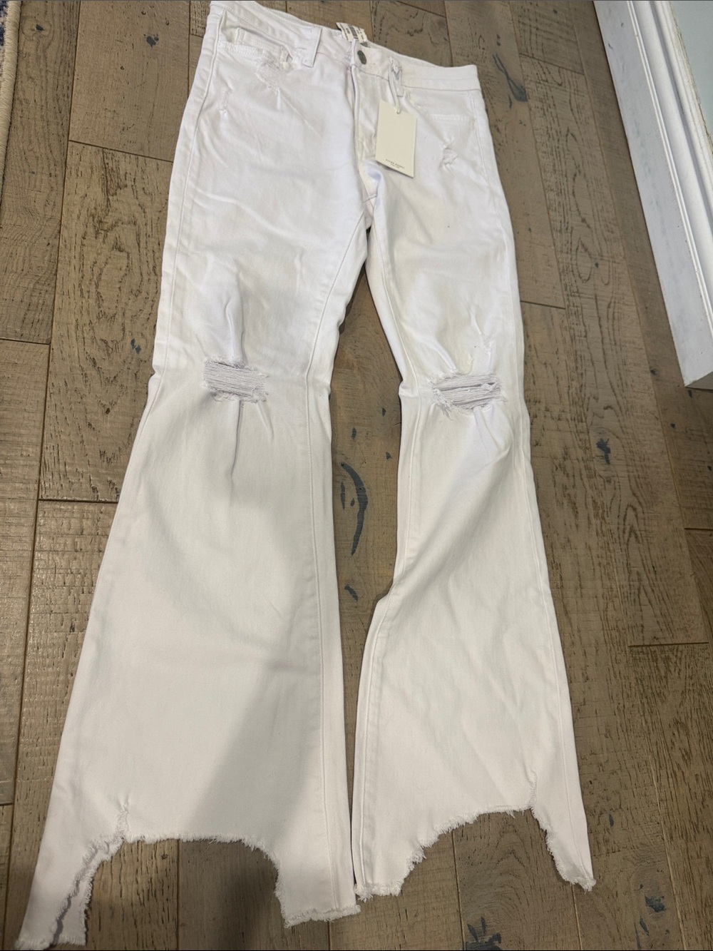 NWT flying monkey White Distressed Flare Jeans - Women